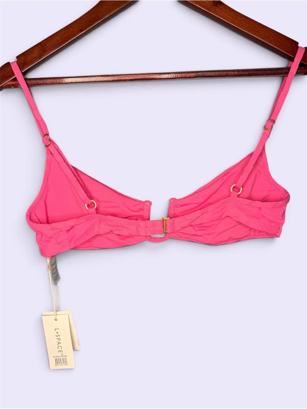 NWT l*space Peyton Bralette Pink Bikini Top in Cosmos | Size Large